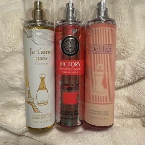 Victory Glowing Crystal Delilah & Je taime Paris fragrance mist new